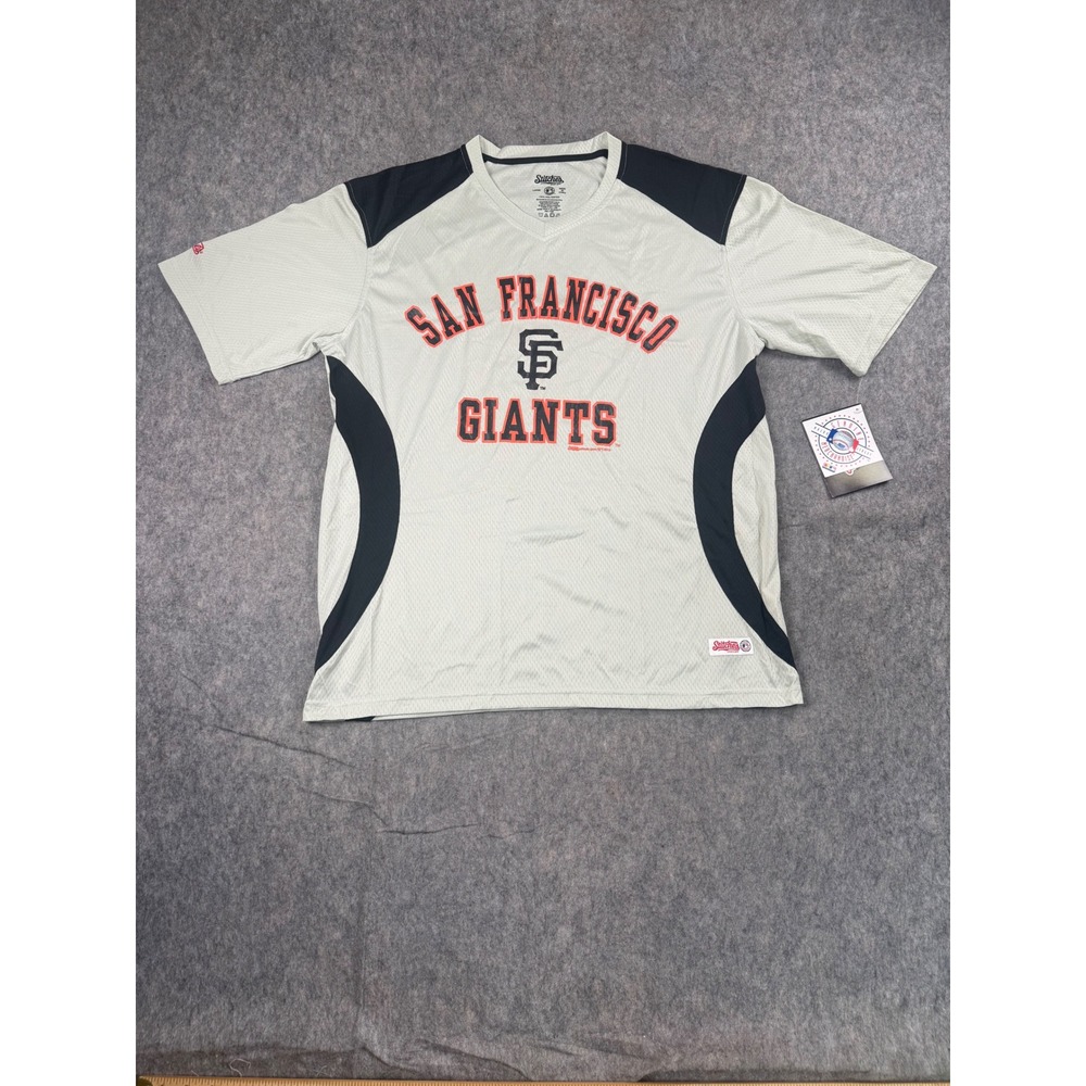 Stitches San Francisco Giants Jersey Men L Grey Polyester MLB Baseball Shirt NEW
